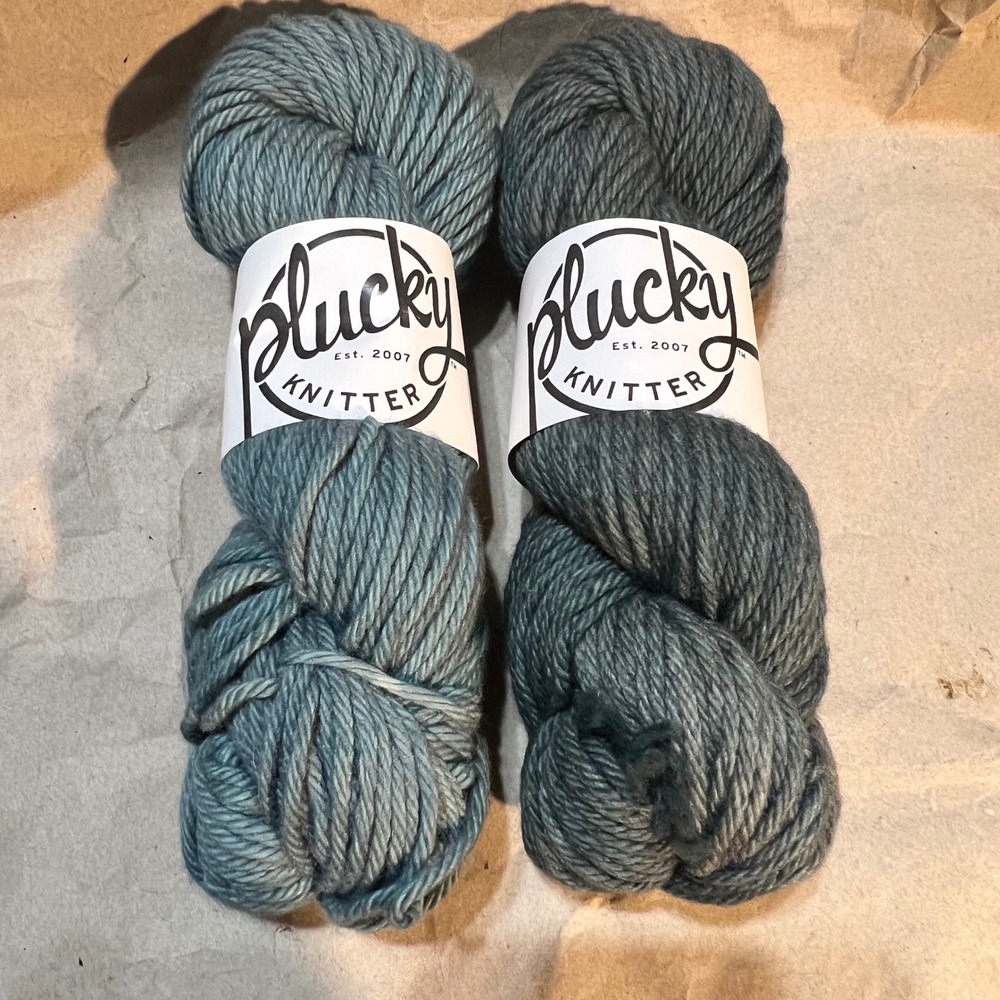 The Plucky Knitter 260yds Cambridge 2.0 Yarn Pure Michigan Merino Cashmere Blue
